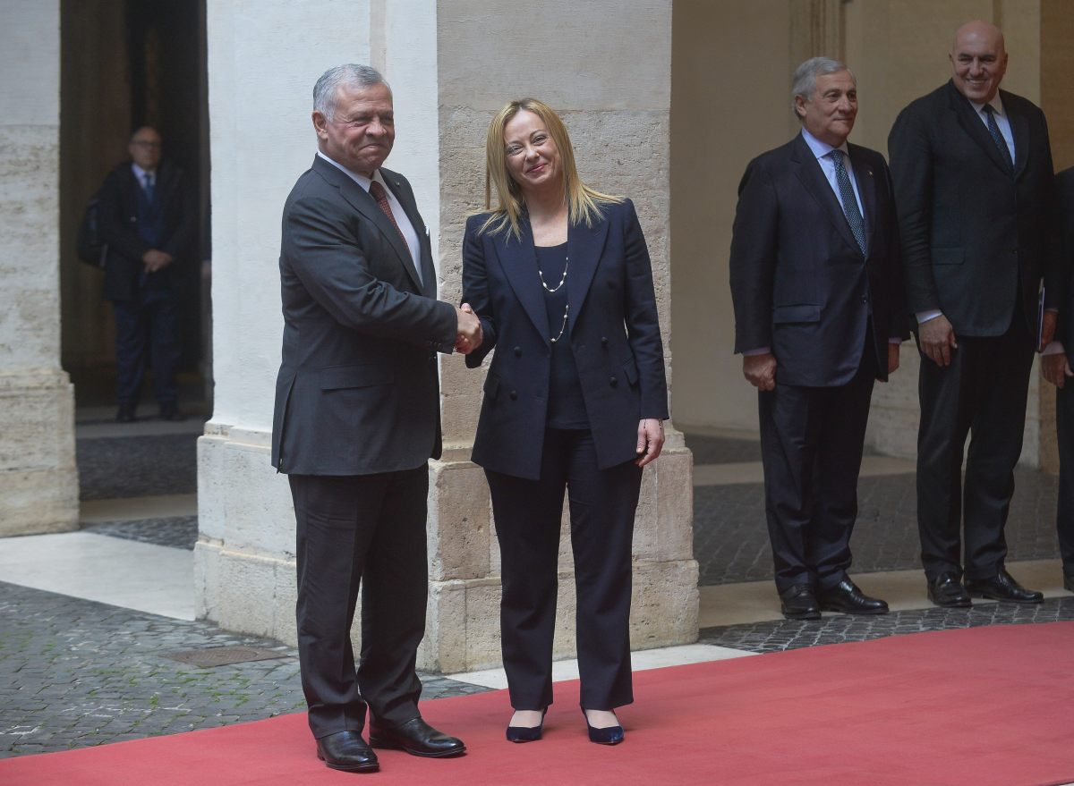 Meloni incontra re di Giordania “Lavorare a de-escalation Medio Oriente”