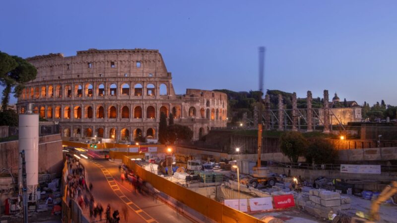 Metro C Roma, sindaco New York visita stazione Colosseo-Fori Imperiali