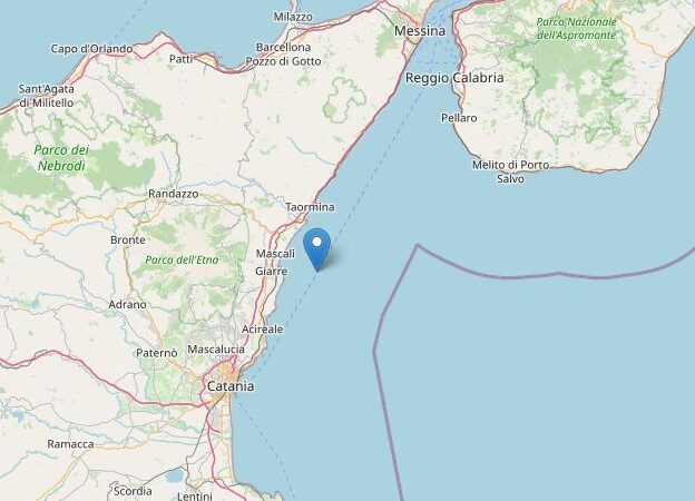 Scossa di terremoto di magnitudo 3.3 al largo della Costa Catanese