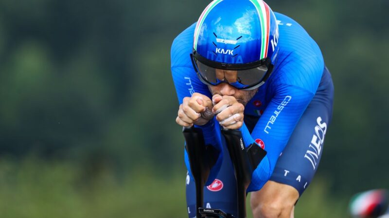 Crono iridata a Evenepoel, Ganna argento e Affini bronzo