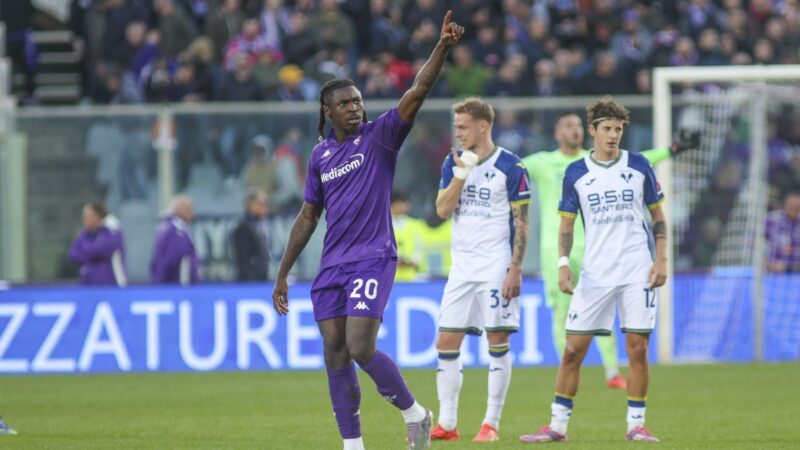 Tripletta Kean, la Fiorentina batte 3-1 il Verona