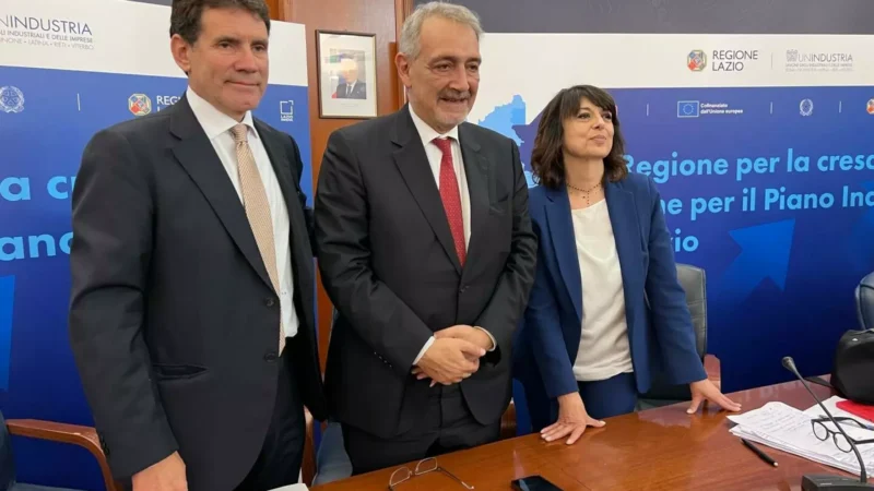 Regione Lazio e Unindustria insieme per il nuovo Piano industriale