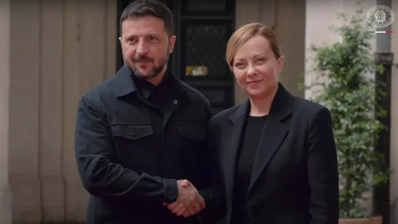 Zelensky “Apprezzo posizione chiara e di principio di Giorgia Meloni”
