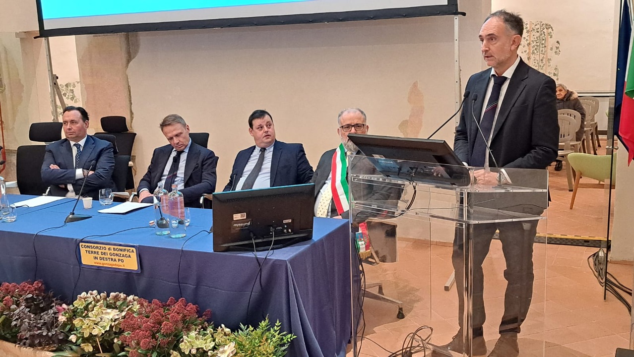 L’assessore Beduschi e il ministro Lollobrigida alla posa della prima pietra della canala ‘Gronda Nord’