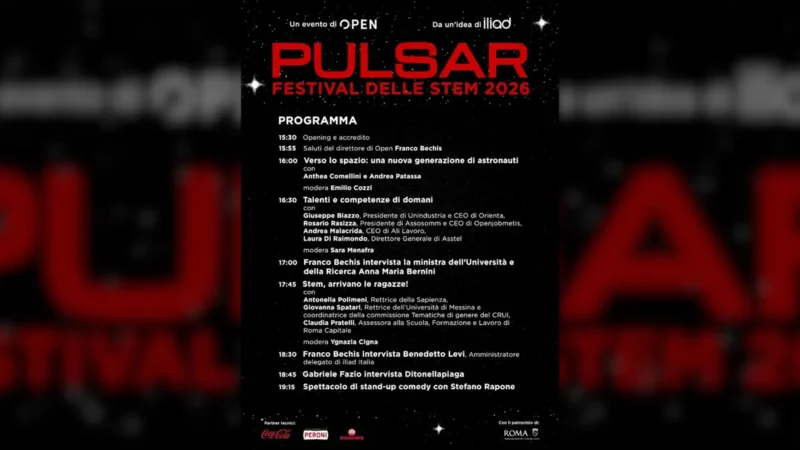 iliad e Open lanciano “PULSAR – Festival delle STEM 2026”