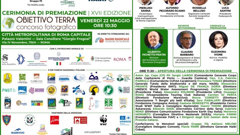 Concorso fotografico “Obiettivo Terra”, il 22 maggio a Roma la cerimonia di premiazione